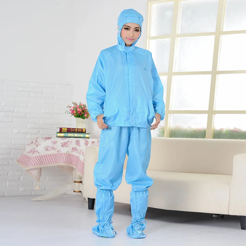 Costume une pièce bleu, vêtements antistatiques